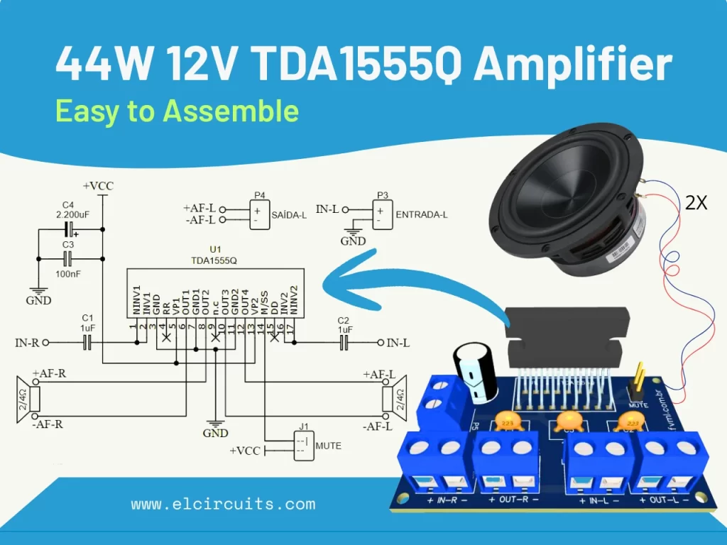 44W-12V-TDA1555Q-Amplifier